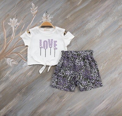 2-Piece Girl Set With Shorts and Tshirt 7-10Y Büşra Bebe 1016-221072 - 4