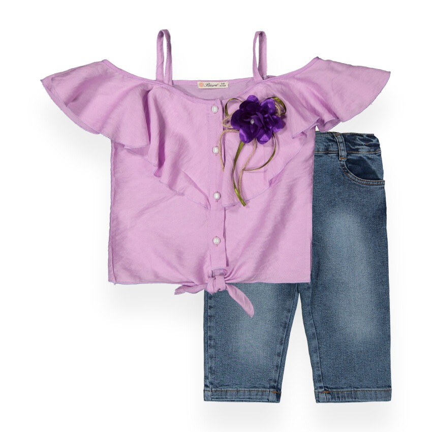 Airobin Denim Capri Set Büşra Bebe 1016-211117 - 1