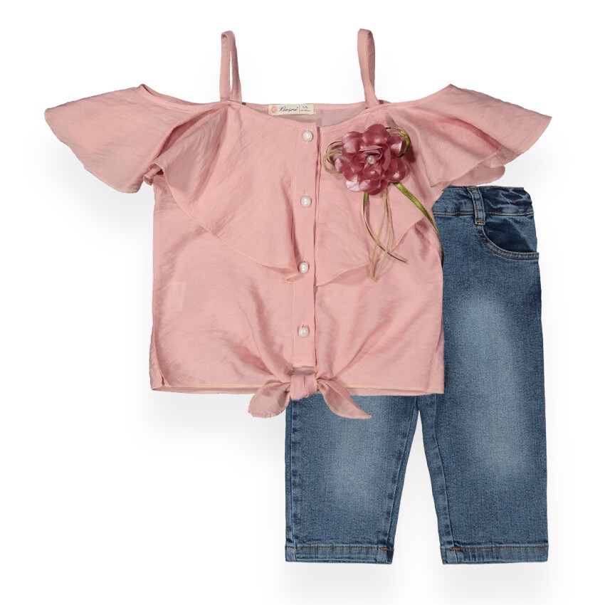 Airobin Denim Capri Set Büşra Bebe 1016-211117 - 2