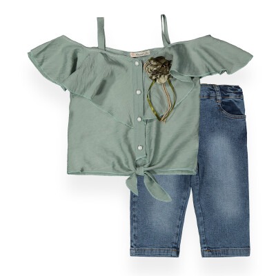 Airobin Denim Capri Set Büşra Bebe 1016-211117 - 3