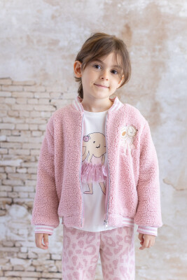 Baby Girl Rabbit Embroidered Plush Coat 9-48M Mininio 2062-252M2TVS22 - Mininio