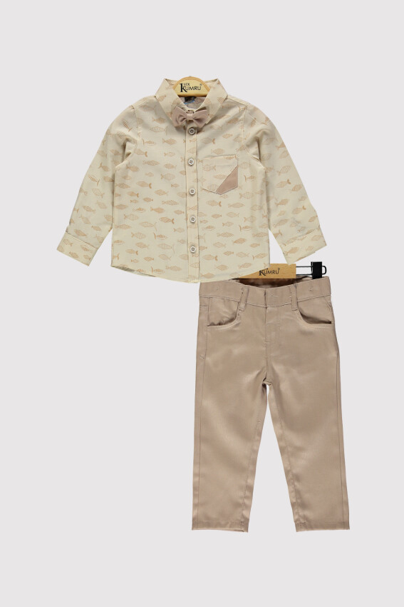 Boy Fish Printed Shirt Set 2-5Y Kumru Bebe 1075-4312 - 4