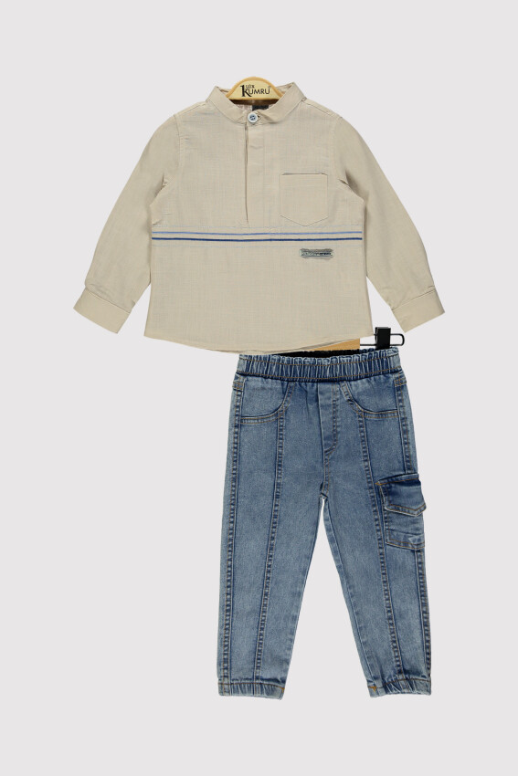 Boy Striped Denim Set 2-5Y Kumru Bebe 1075-4278 - 4