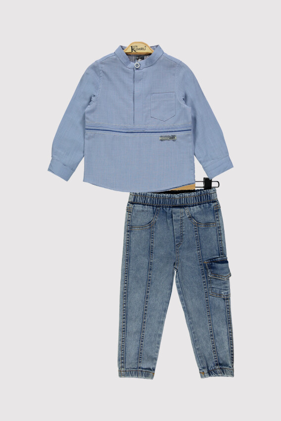 Boy Striped Denim Set 2-5Y Kumru Bebe 1075-4278 - 6