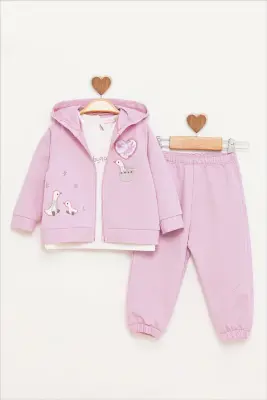 Cute Duck Embroidered Tracksuit 9-24M BabyRose 1002-7812 - 3