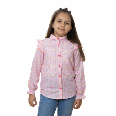 Girl Baby Collar Blouse 6-9Y Timo 1018-TK5DÜ012257543 - 1