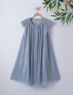 Girl Dress 6-12Y Büşra Bebe 1016-221024 Blue