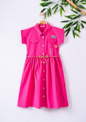 Girl Dress 7-10Y Büşra Bebe 1016-221017 Fuschia