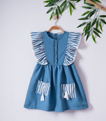 Girl Dress with Airobin 7-10Y Büşra Bebe 1016-221061 - Büşra Bebe (1)