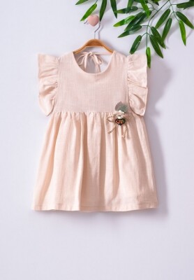 Girl Dress with Back Detailed 3-6Y Büşra Bebe 1016-221047 Beige