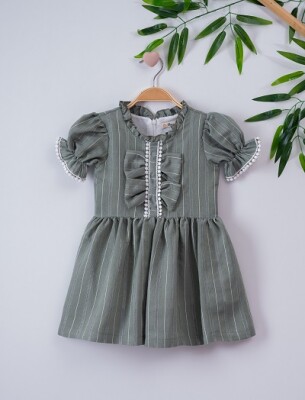 Girl Dress with Bow 3-6Y Büşra Bebe 1016-221041 - Büşra Bebe (1)