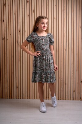 Girl Dress with Gimped Yarn Elastic 7-10Y Büşra Bebe 1016-221026 - Büşra Bebe