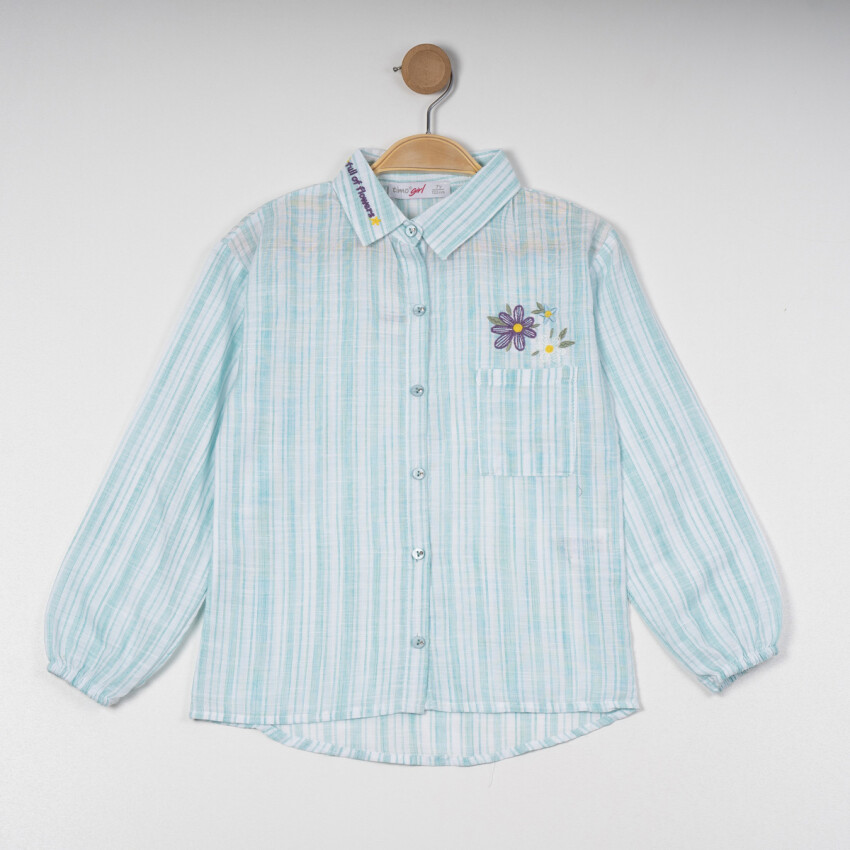 Girl Embroidered Collar Shirt 6-9Y Timo 1018-TK5DÜ202243583 - 3