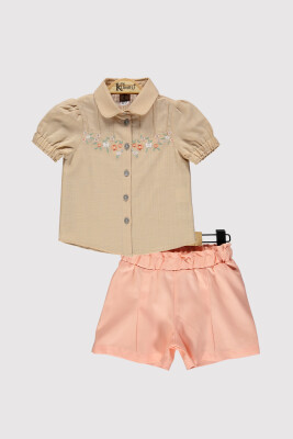 Girl Embroidered Shorts Set 2-5Y Kumru Bebe 1075-4244 - 2