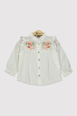 Girl Embroidered Stand Collar Shirt 10-13Y Kumru Bebe 1075-4251 - 3