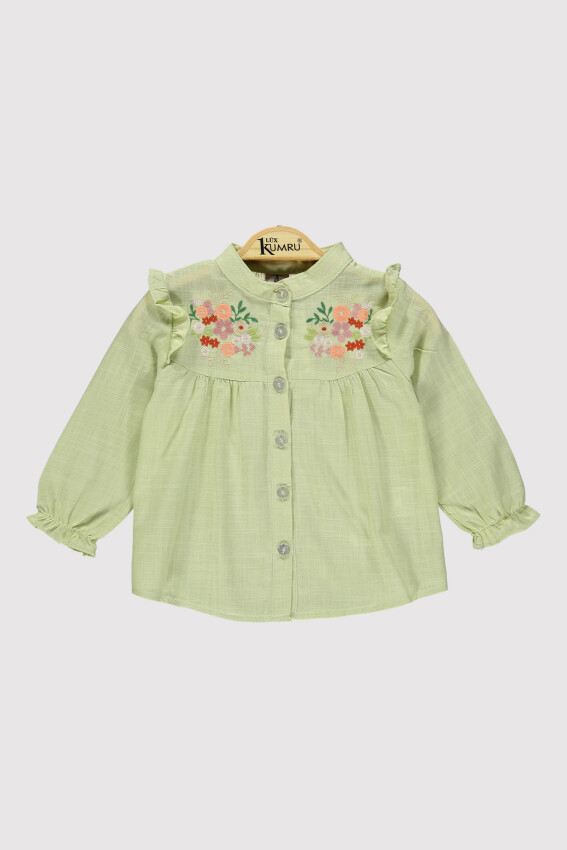 Girl Embroidered Stand Collar Shirt 10-13Y Kumru Bebe 1075-4251 - 5