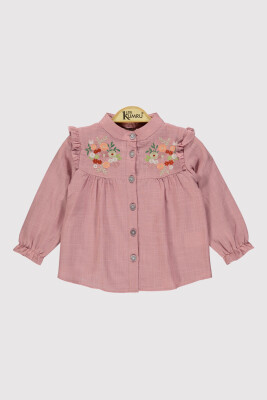 Girl Embroidered Stand Collar Shirt 10-13Y Kumru Bebe 1075-4251 - 6