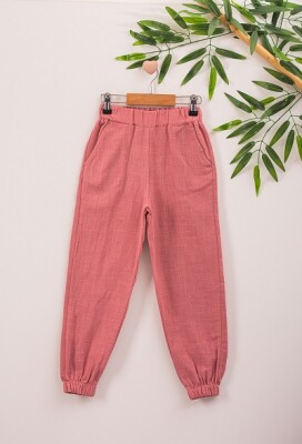 Girl Linen Pants 7-10Y Büşra Bebe 1016-221055 Dusty Rose