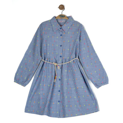 Girl Shirt Collar Dress 6-9Y Timo 1018-TK5DÜ042257573 - 1