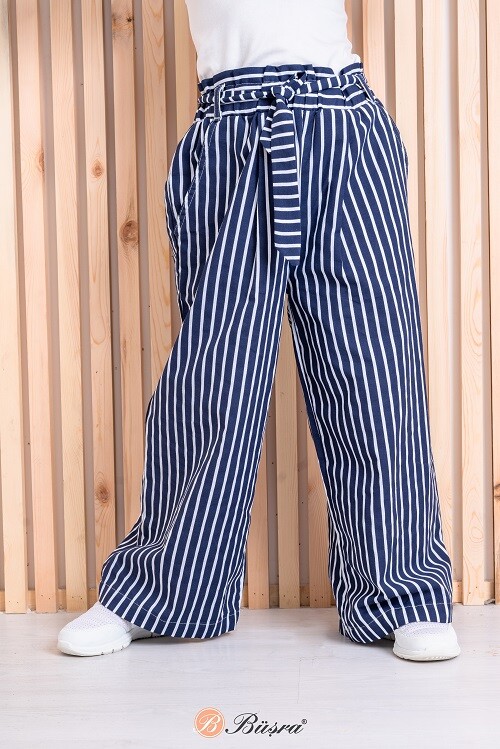 Girl Trousers with Belt and Striped 8-14Y Büşra Bebe 1016-221003 - 2