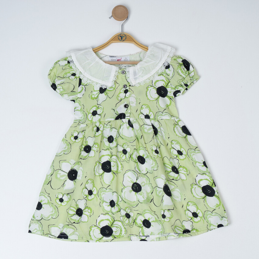 Girl White Collar Floral Dress 2-5Y Timo 1018-TK5DÜ042255102 - 1