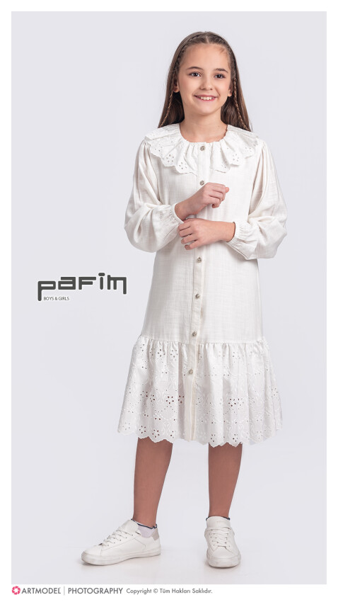 Girl's Scalloped Dress 7-10Y Pafim 2041-2025Y1000 - 1