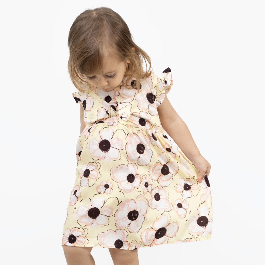 Girls' Tie Detail Dress 2-5Y Timo 1018-TK5DÜ042255812 - 1