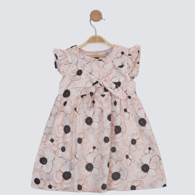 Girls' Tie Detail Dress 2-5Y Timo 1018-TK5DÜ042255812 - 2