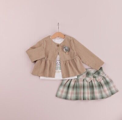 Wholesale 3-Piece Girls Jacket Set With Skirt 1-4Y BabyRose 1002-4289 - Babyrose