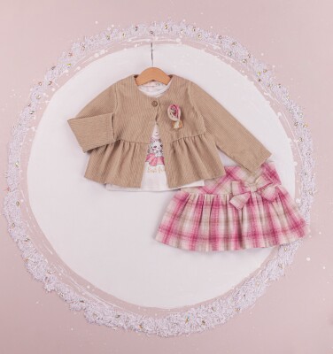 Wholesale 3-Piece Girls Jacket Set With Skirt 1-4Y BabyRose 1002-4289 - Babyrose (1)