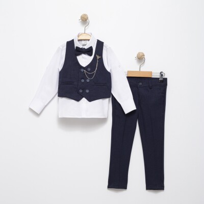 6 Button Vest Tuxedo Full Suit 10-13Y Terry 1036-5352 Темно-синий