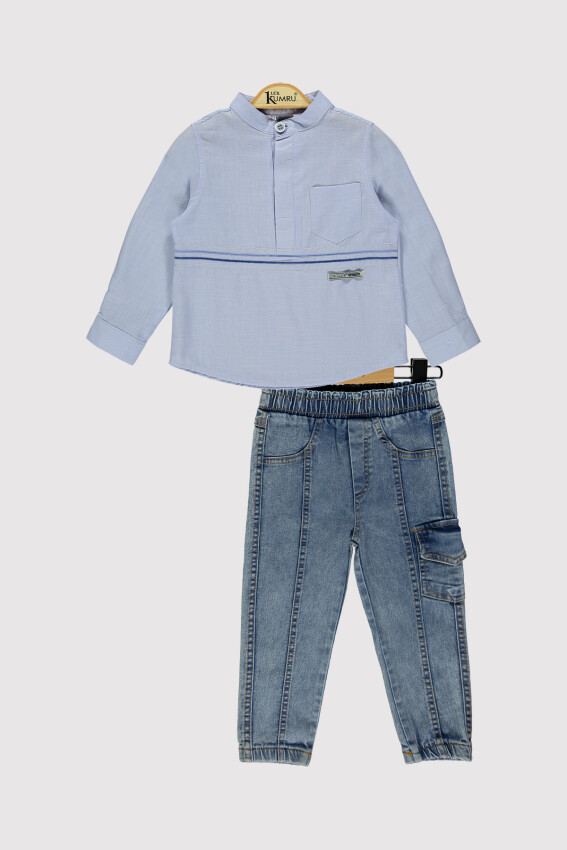 Boy Striped Denim Set 2-5Y Kumru Bebe 1075-4278 - 2