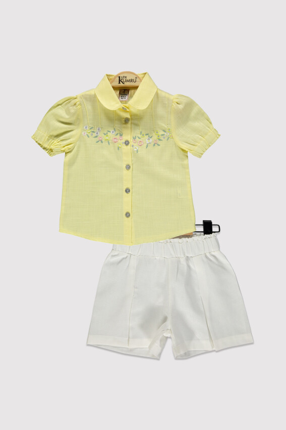 Girl Embroidered Shorts Set 2-5Y Kumru Bebe 1075-4244 - 1