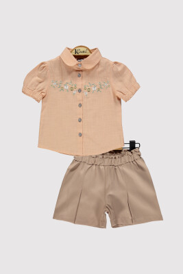 Girl Embroidered Shorts Set 2-5Y Kumru Bebe 1075-4244 - 4