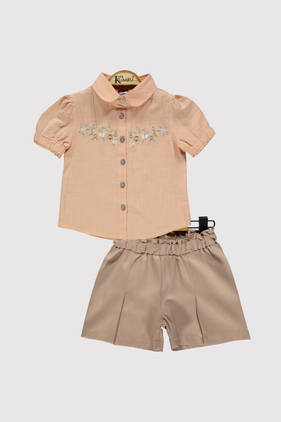 Girl Embroidered Shorts Set 2-5Y Kumru Bebe 1075-4244 - 4