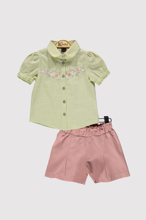 Girl Embroidered Shorts Set 2-5Y Kumru Bebe 1075-4244 - 5