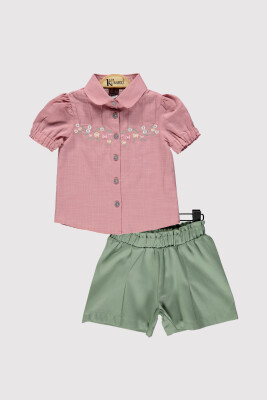 Girl Embroidered Shorts Set 2-5Y Kumru Bebe 1075-4244 - 6