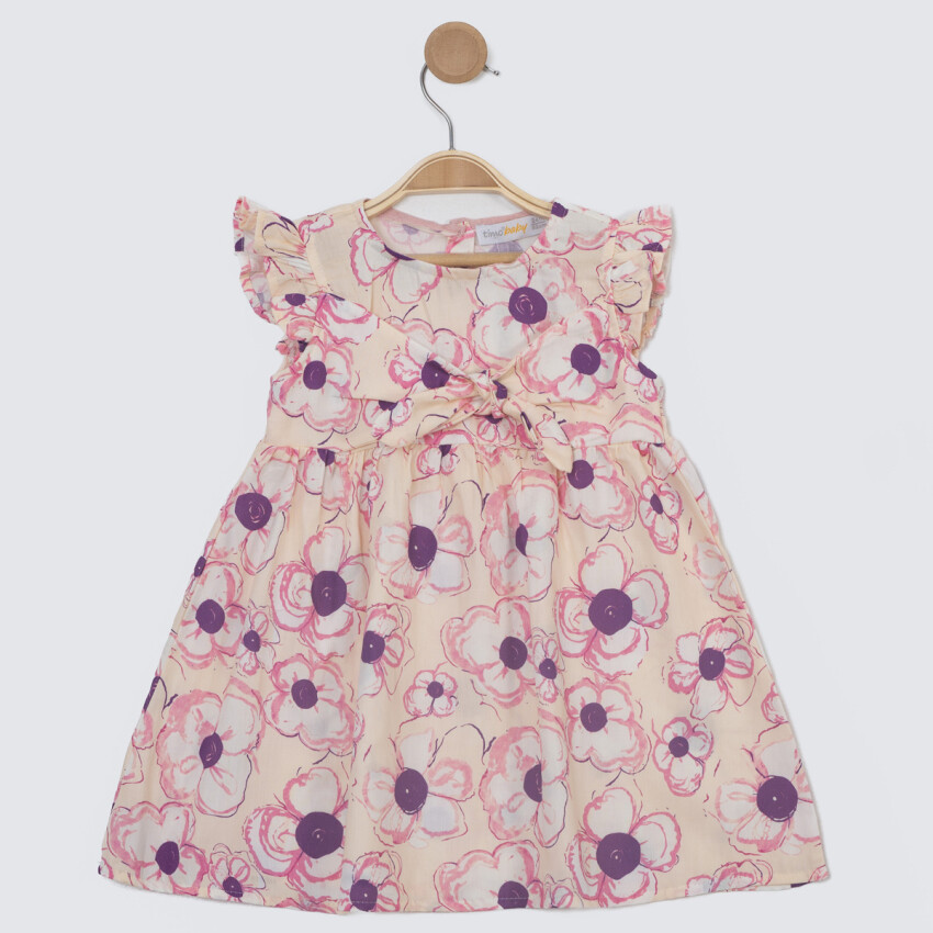 Girls' Tie Detail Dress 2-5Y Timo 1018-TK5DÜ042255812 - 3