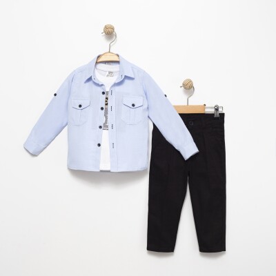 Long Sleeve T-Shirt 3-Piece Set 10-13Y Terry Terry 1036-7223 Голубой 