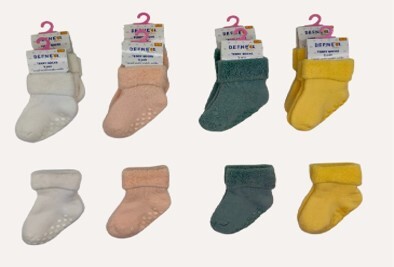 Wholesale 12pcs Girl's Terry Socks 3-4Y Defne 1064-DFN1H-K003-24(3-4Y) - 1