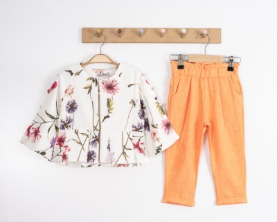 Wholesale 2-Piece Girls Blouse and Pants 8-12Y Moda Mira 1080-7103 Коричневый 