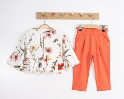 Wholesale 2-Piece Girls Blouse and Pants Set 3-7Y Moda Mira 1080-7102 Коричневый 