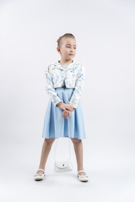 Wholesale 3-Piece Girls Dress with Bag and Jacket 4-7Y Eray Kids 1044-13256 Синий