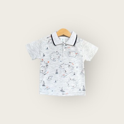 Wholesale Baby Boys T-shirt 1-4Y Algiy Mini 2047-3563 Снежный меланж