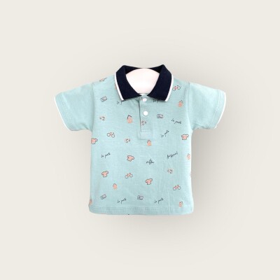 Wholesale Baby Boys T-shirt 6-18M Algiy Mini 2047-3550 Серо-зелёный цвет