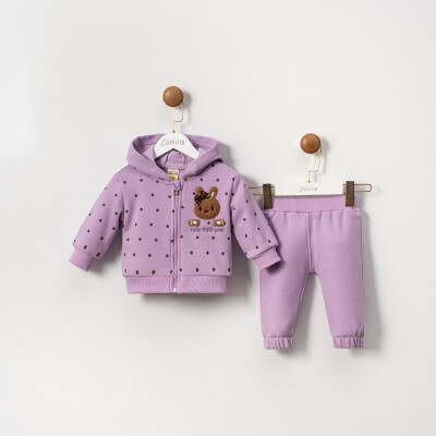 Wholesale Baby Girl 2-Piece Cardigan and Pants Set 6-18M Cumino 1014-CMN3580 - 1