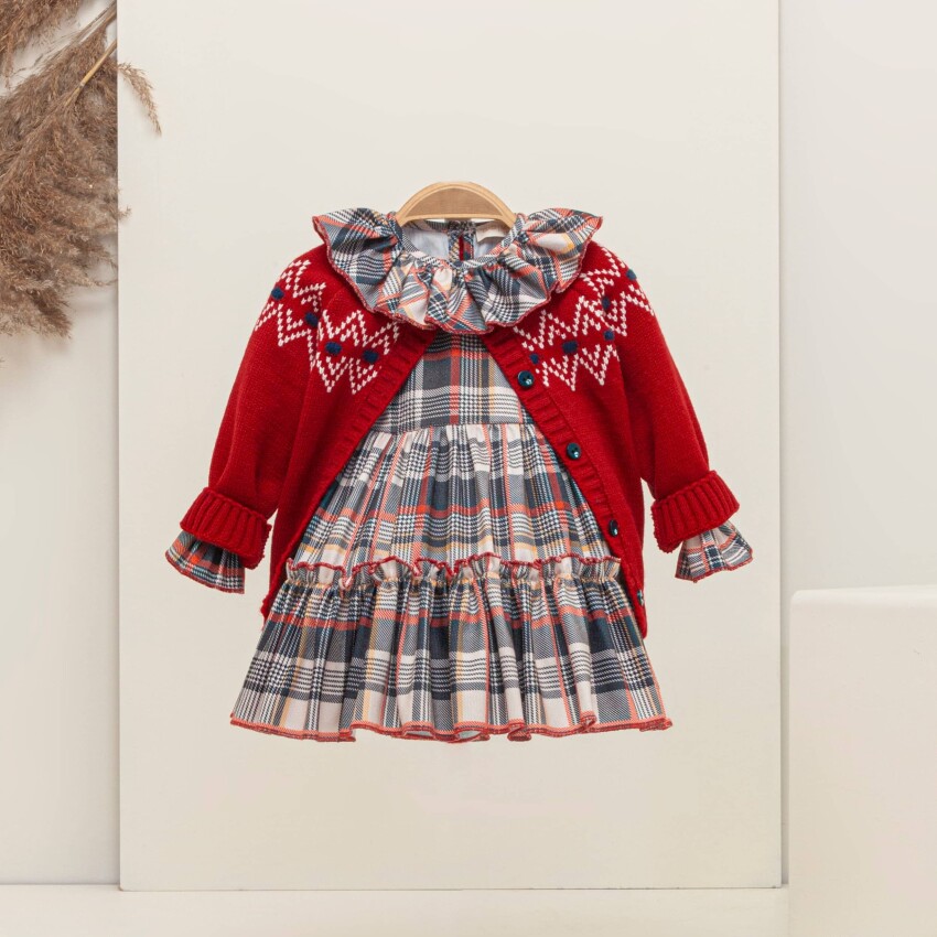 Wholesale Baby Girls 2-Piece Dress and Cardigan Set 9-24M Babymuz 2009-5123 - 2