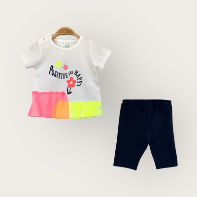 Wholesale Baby Girls 2-Piece T-Shirt and Capri Set 6-18M Algiy Mini 2047-3500TK Экрю