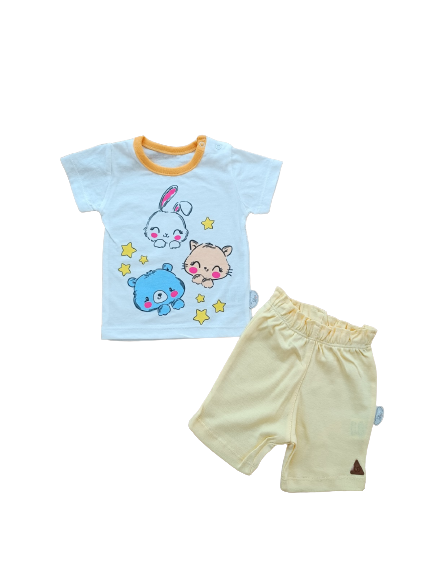 Wholesale Baby Girls 2-Piece T-shirt and Shorts Set 6-18M Tomuycuk 1074-75571 - 1