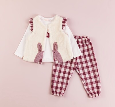 Wholesale Baby Girls 3-Piece Vest Blouse and Pants Set 9-24M BabyRose 1002-4365 - Babyrose (1)